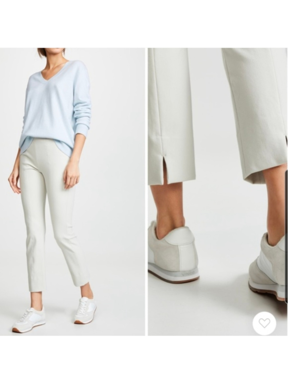 NWT Vince Stitch Front Seam Legging Pants Mint Stone Size L